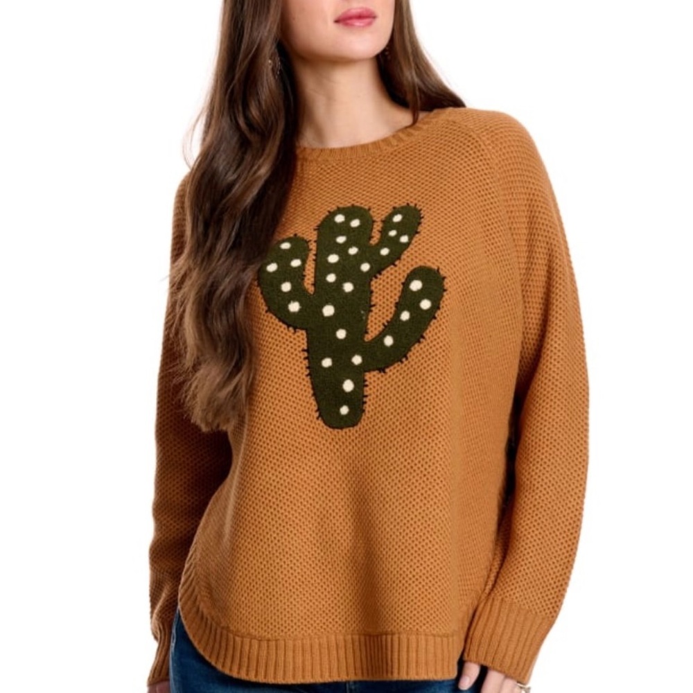 Magnolia Lane Women's
Cinnamon & Cactus Round
Hem Sweater